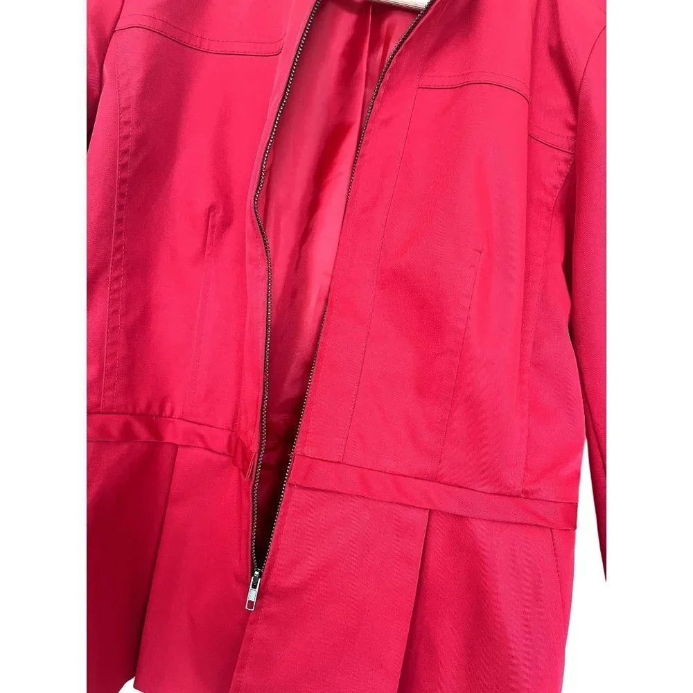 Cynthia Rowley Cherry Red Zip Up Blazer S